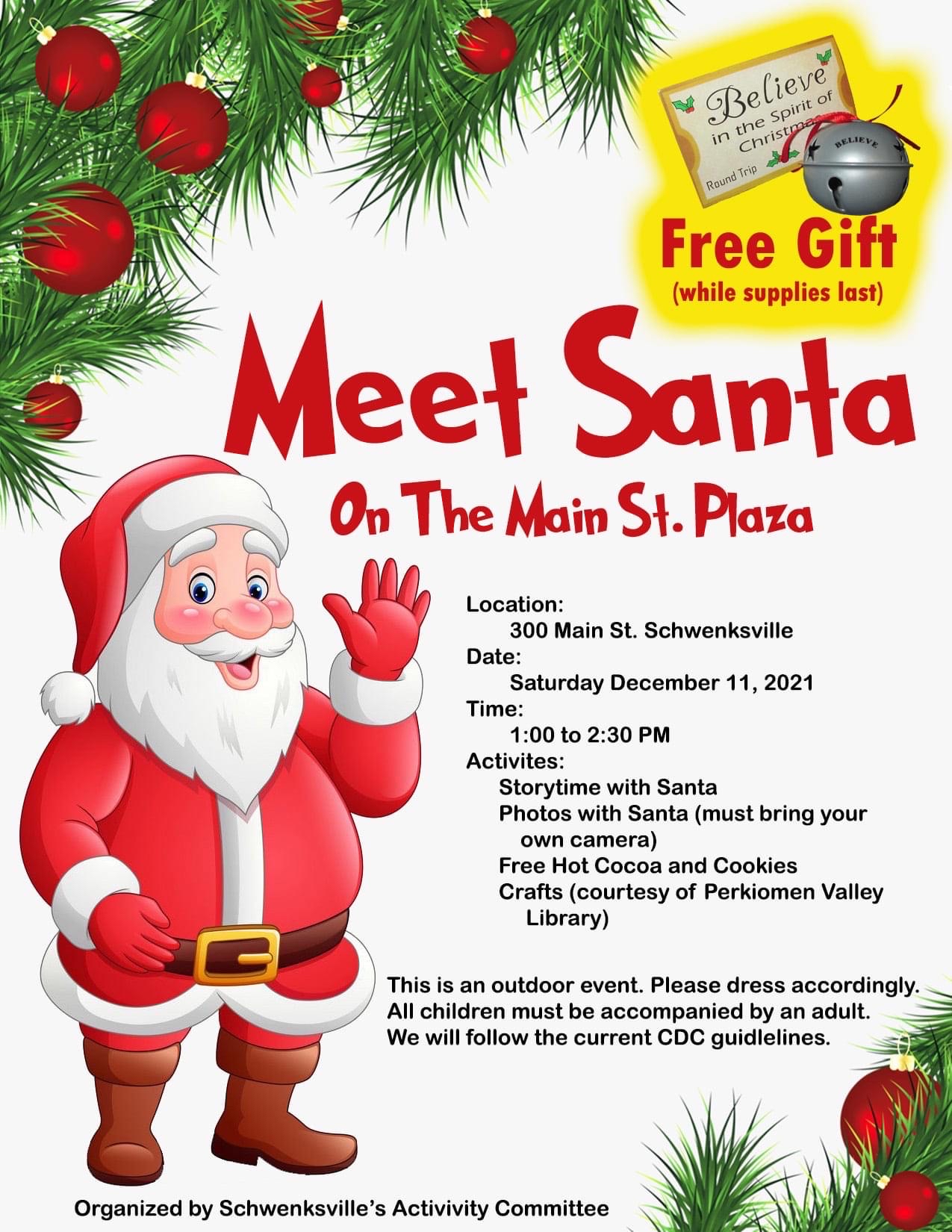 Ad for Meet Santa Event on Main Street P laza